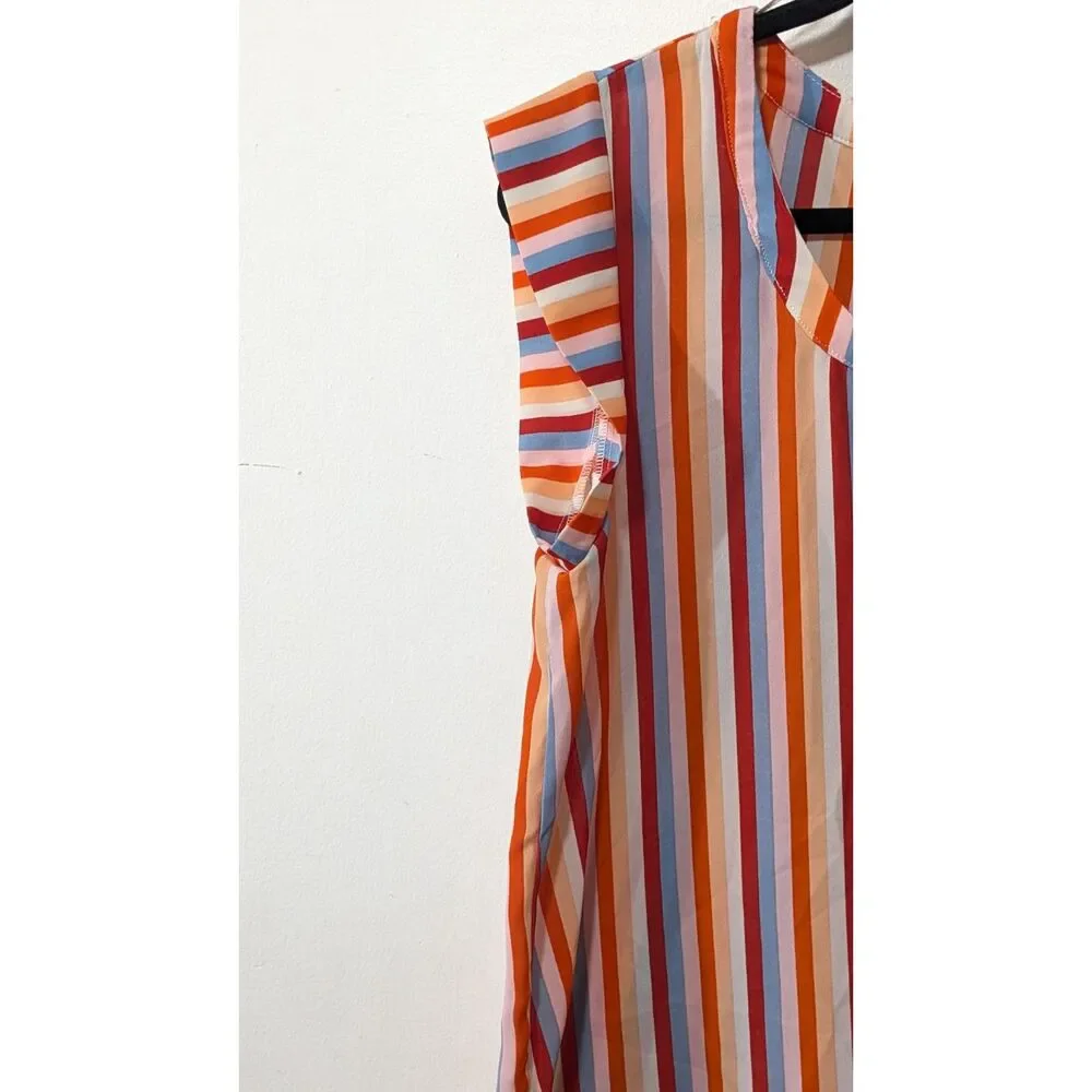 Striped Semi-Sheer Blouse - Lily White sz. Large
